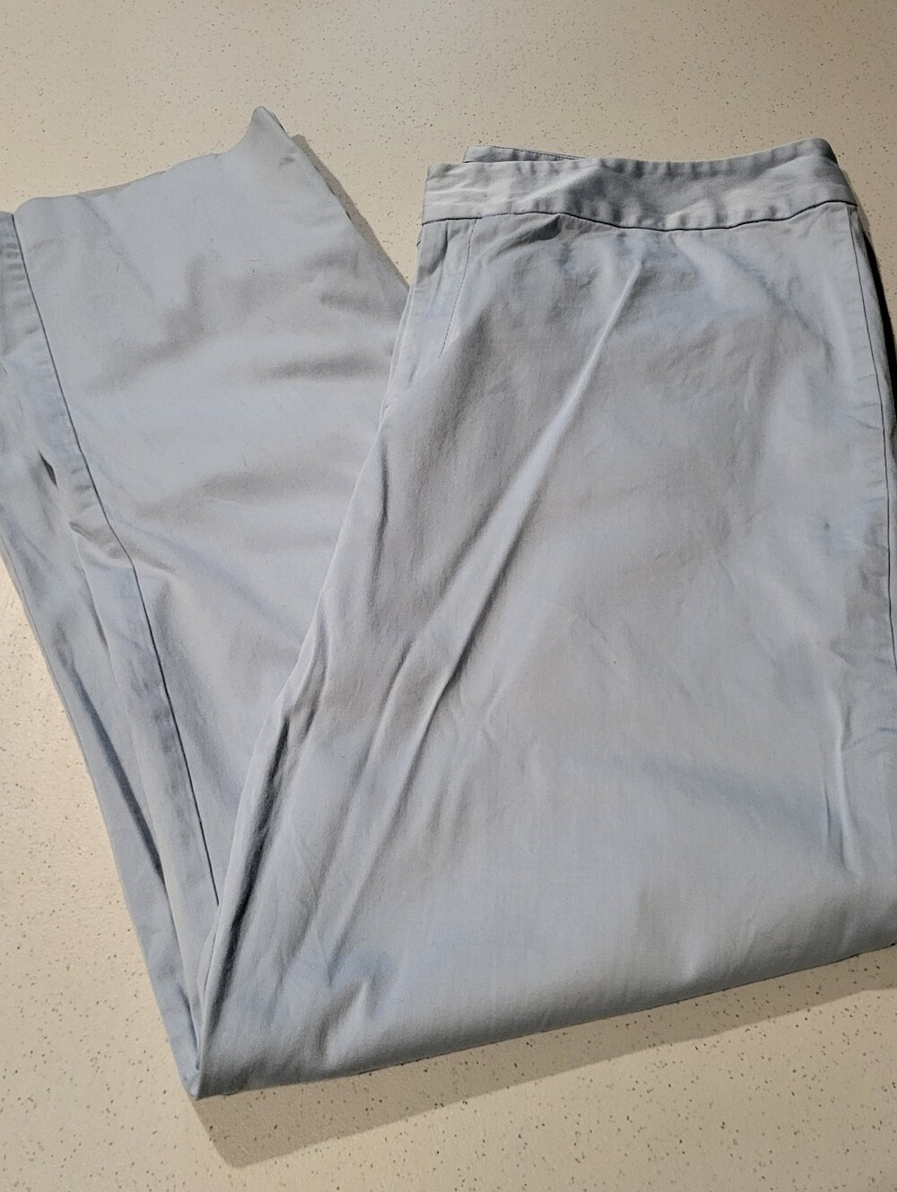 Straight Leg Pants, Cotton/Spandex, Liz Claiborne, Light Blue